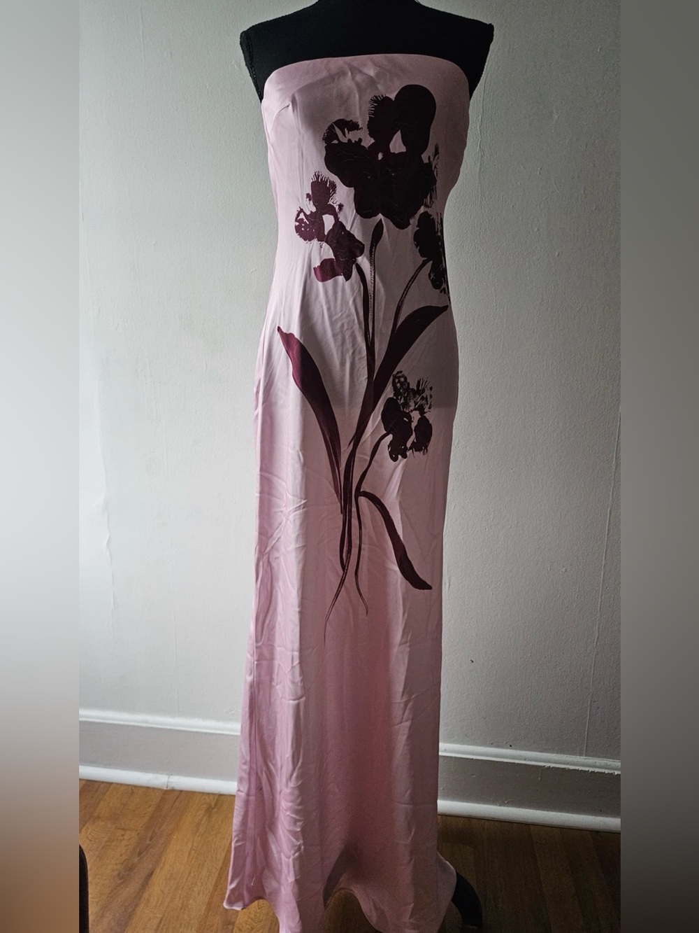 Anthropologie Strapless Pink Satin Maxi NWTs - Picture 4 of 7
